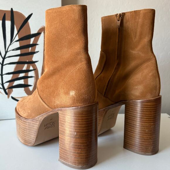 Simon Miller High Raid Platform Chunky Suede Leather Platform Brown Boot Size 38 - Picture 6 of 10